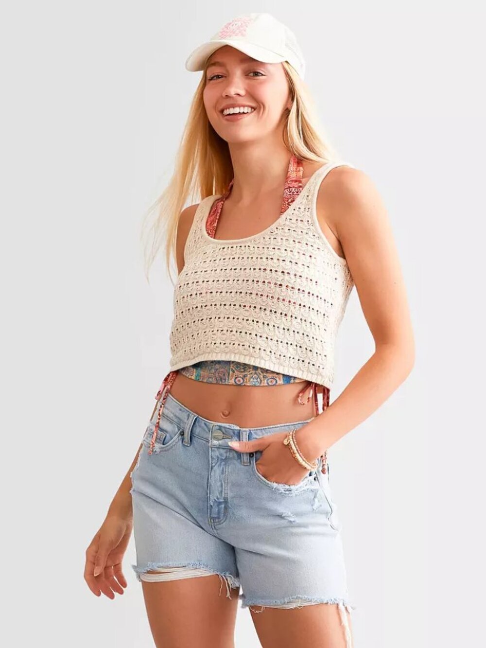 Billabong Womens Hot Shot Crochet Tank Top